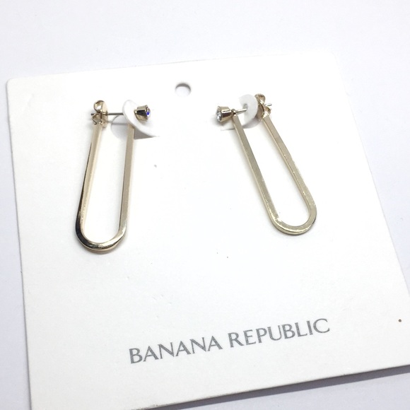 NWT Banana Republic Gold Pin Earrings - Picture 2 of 4